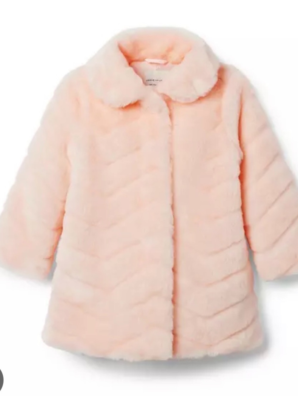 Janie and Jack Girls' Plush Faux-Fur Pea Coat in Light Pink